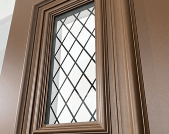 Vitrage décor grille gros plan