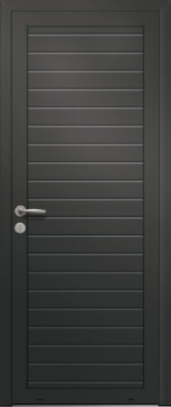 Panneau de porte d’entrée en aluminium laqué ABSCISSE coloris RAL 2100 noir finitions sablé