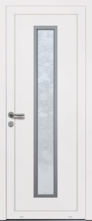 Panneau de porte d’entrée PVC vitré CHILI 1 blanc pièce décorative en aluminium