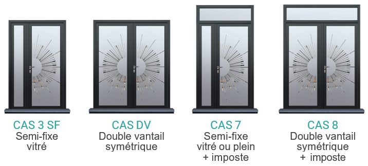 Semi fixes double vantail symétrique