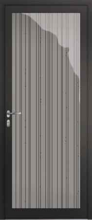 Porte d'entrée en aluminium LARMES RÉSINE NOIRE