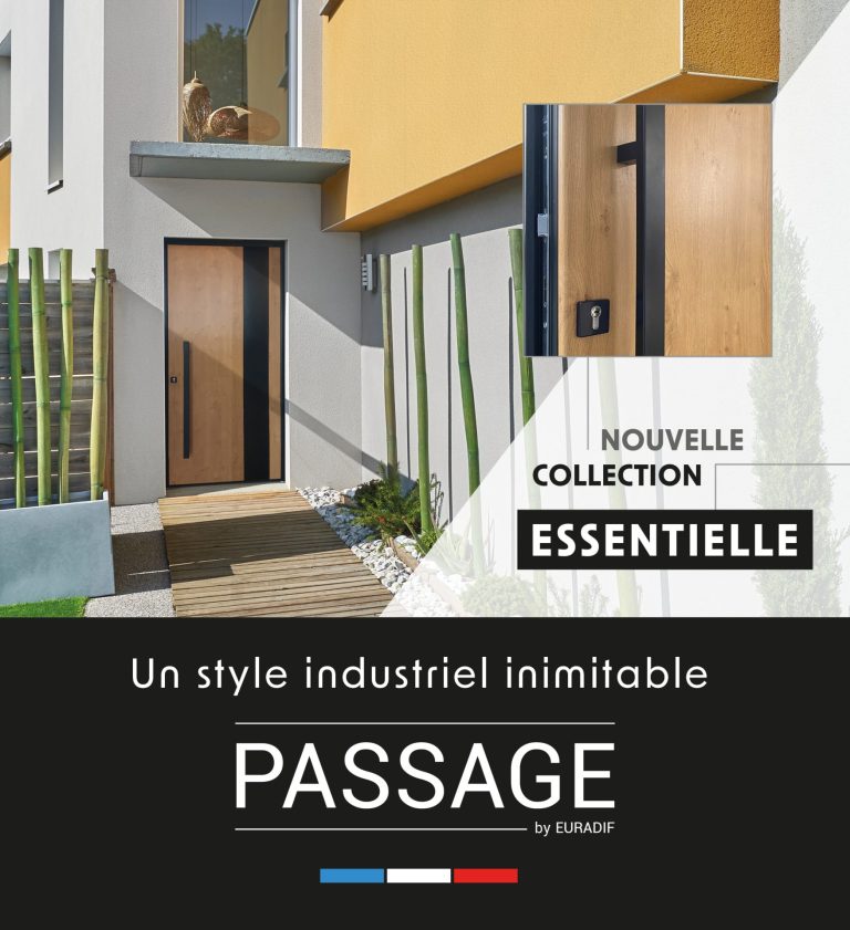 La nouvelle collection de portes d'entrée moderne en aluminium plaxé bois ESSENTIELLE