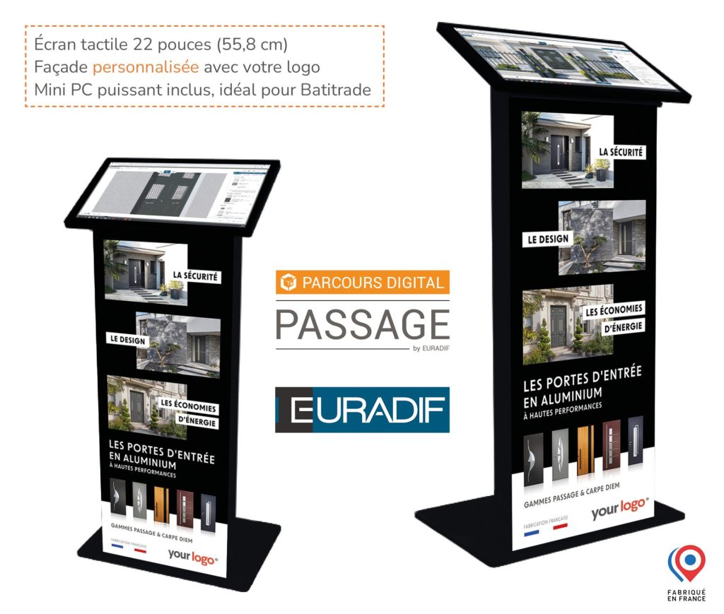 Pupitre tactile configurateur 3D de ports d'entrée EURADIF