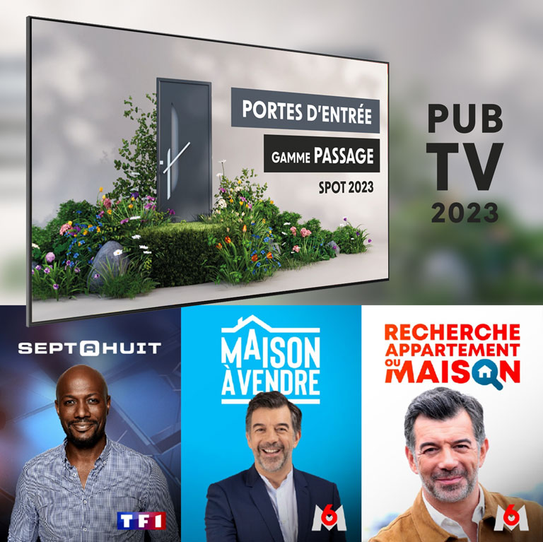 Pub TV portes entrée gamme passage 2023