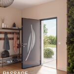 Porte d'entrée en aluminium valeriane 2 collection osmozen PASSAGE by EURADIF